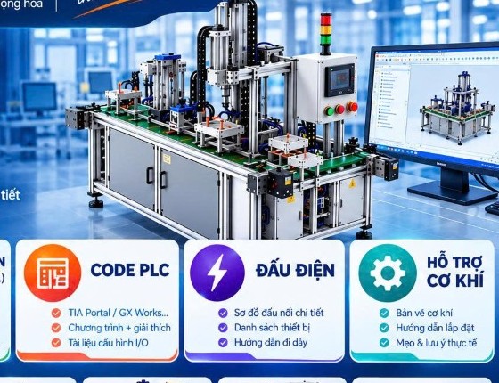 1. Mô Hình Băng Tải Phân Loại Sản Phẩm Tự Động (Full Code PLC S7-1200 + 3D SolidWorks + HMI + Thuyết Minh)