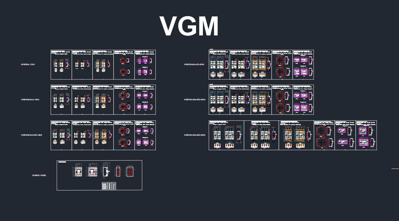 12. Thư Viện AutoCAD Thiết Bị Điện Hãng VMC - MCB,MCCB